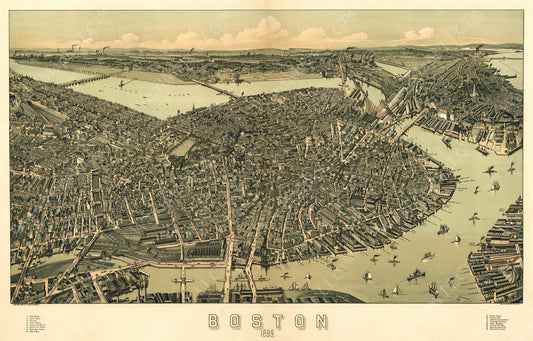 Bird’s Eye View of Boston, Massachusetts 1899