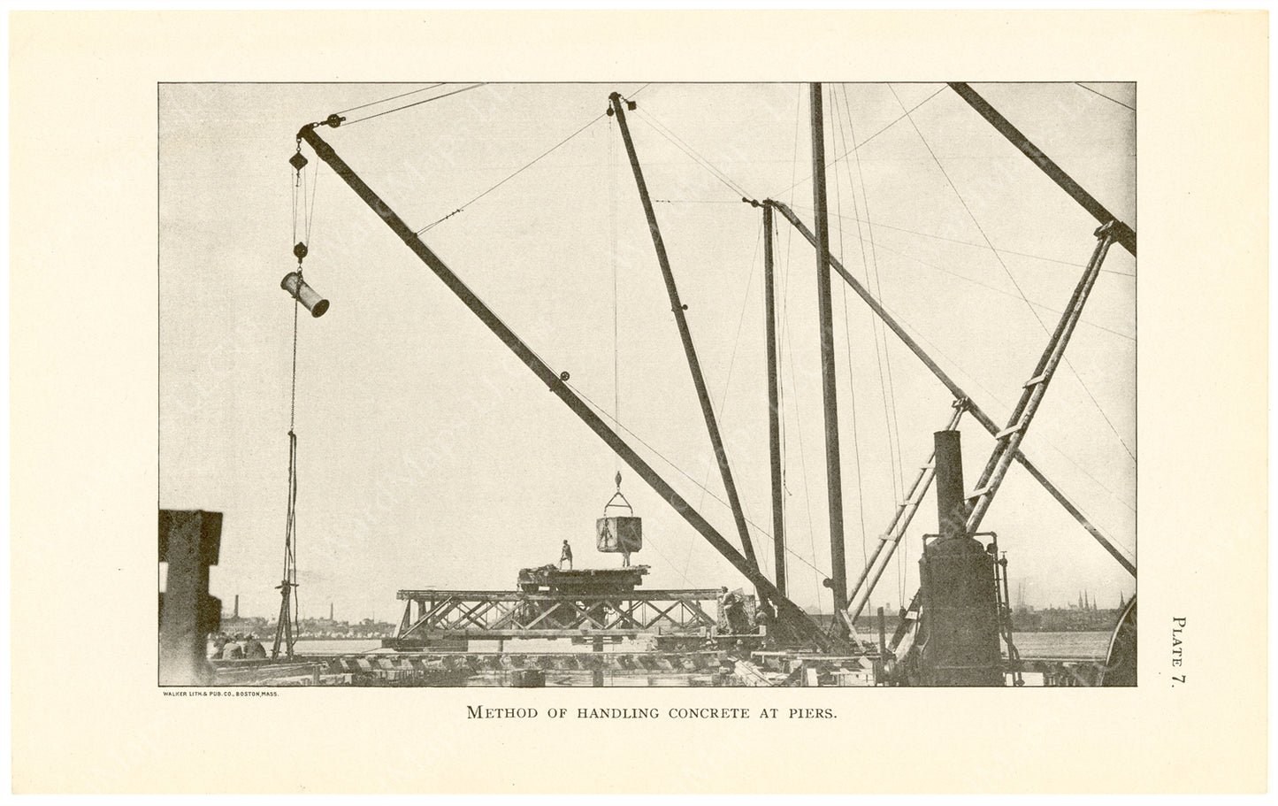 Cambridge Bridge Commission Report 1909 Plate 07: Handling Concrete