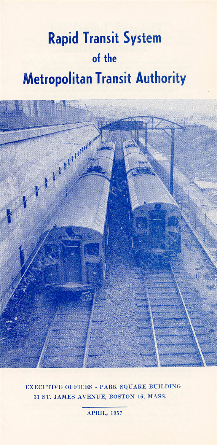 MTA Rapid Transit System Pamphlet Cover 1957