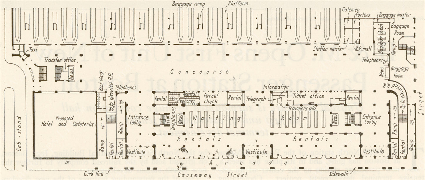 Plan of North Station Terminal, Boston, Massachusetts 1928