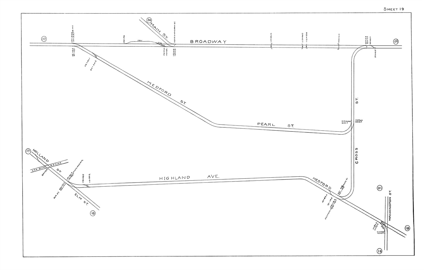 Boston Elevated Railway Co. Track Plans 1915 Plate 19: Somerville
