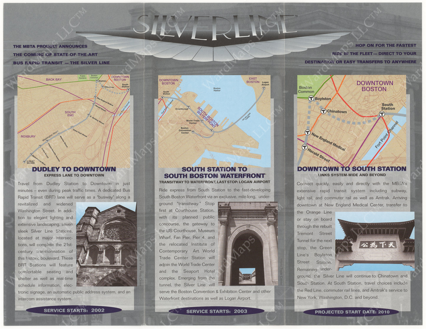 MBTA Silver Line Brochure (Side B) Circa 2000