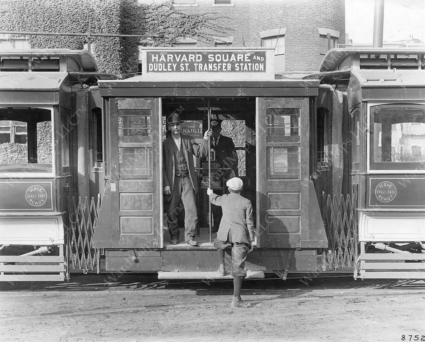 Boarding a Snake Car at Harvard Square 1912