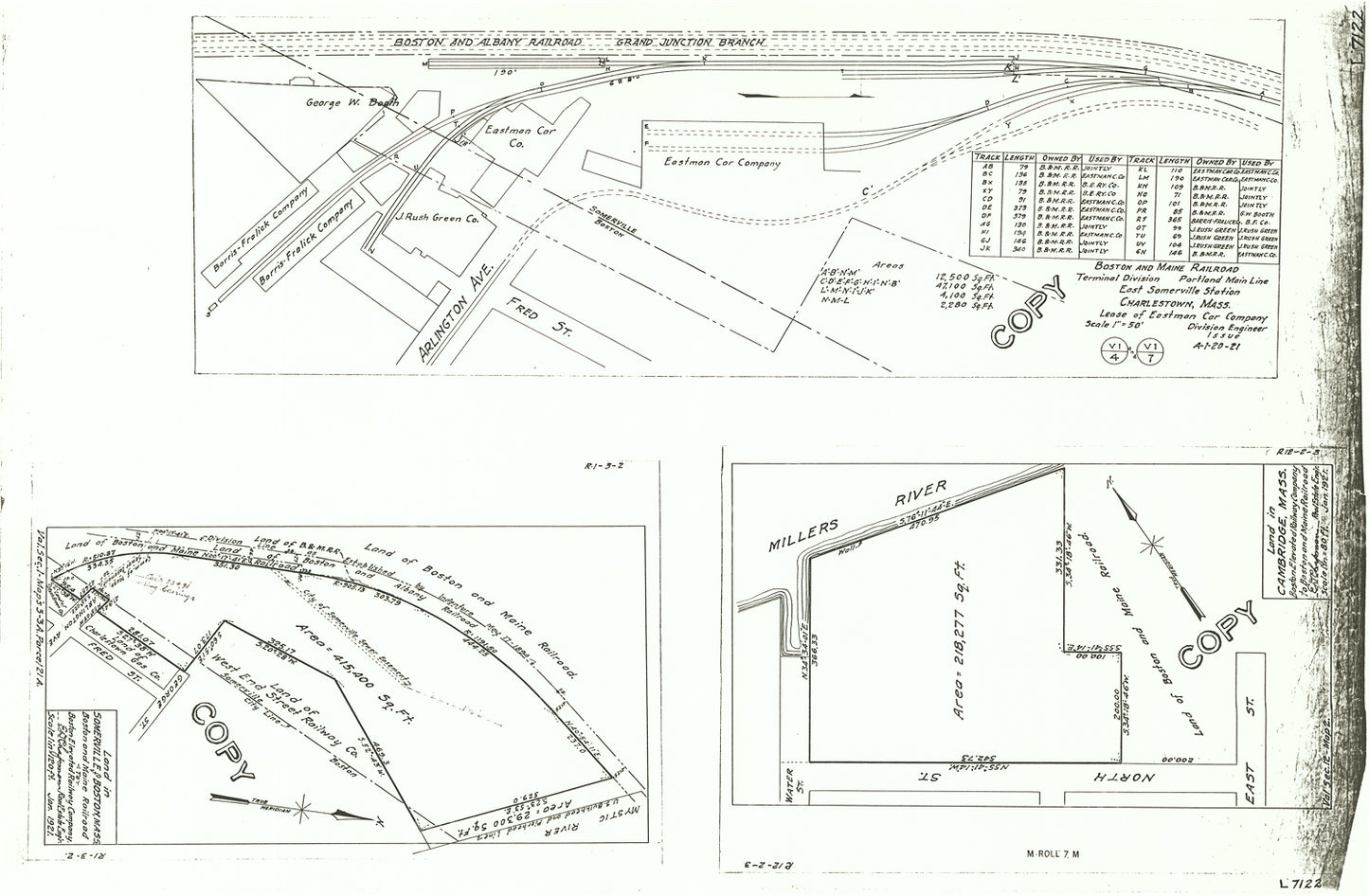 Boston & Maine Railroad Lands in Cambridge, Somerville, and Boston, Massachusetts 1921