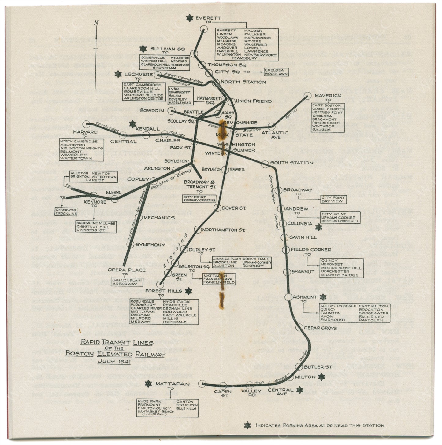 BERy Travel Information Map, July 1941