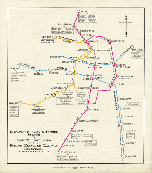 Boston Elevated Railway Rapid Transit Lines 1927