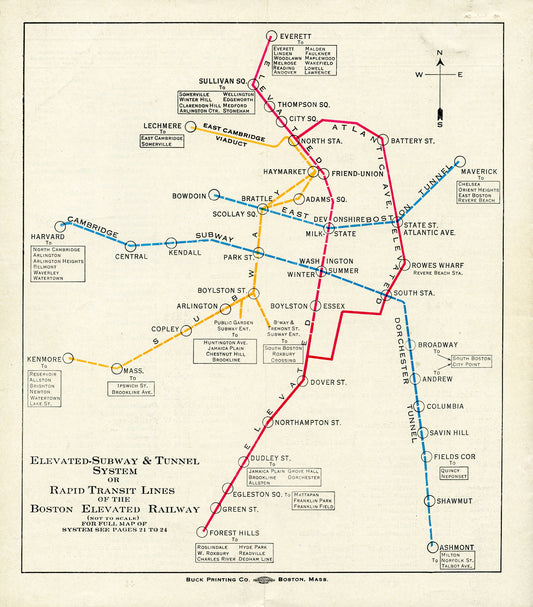 Boston Elevated Railway Rapid Transit Lines 1928