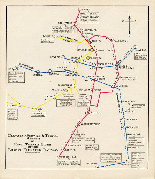 Boston Elevated Railway Rapid Transit Lines 1932