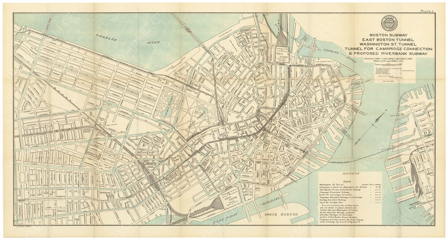 BTC Annual Report 17, 1911 Plate 01: Downtown Transit Map