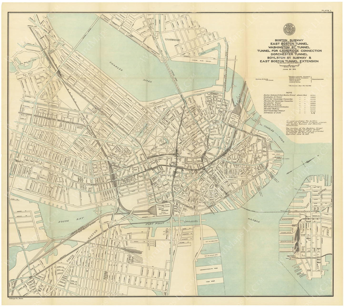 BTC Annual Report 19, 1913 Plate 01: Downtown Transit Map