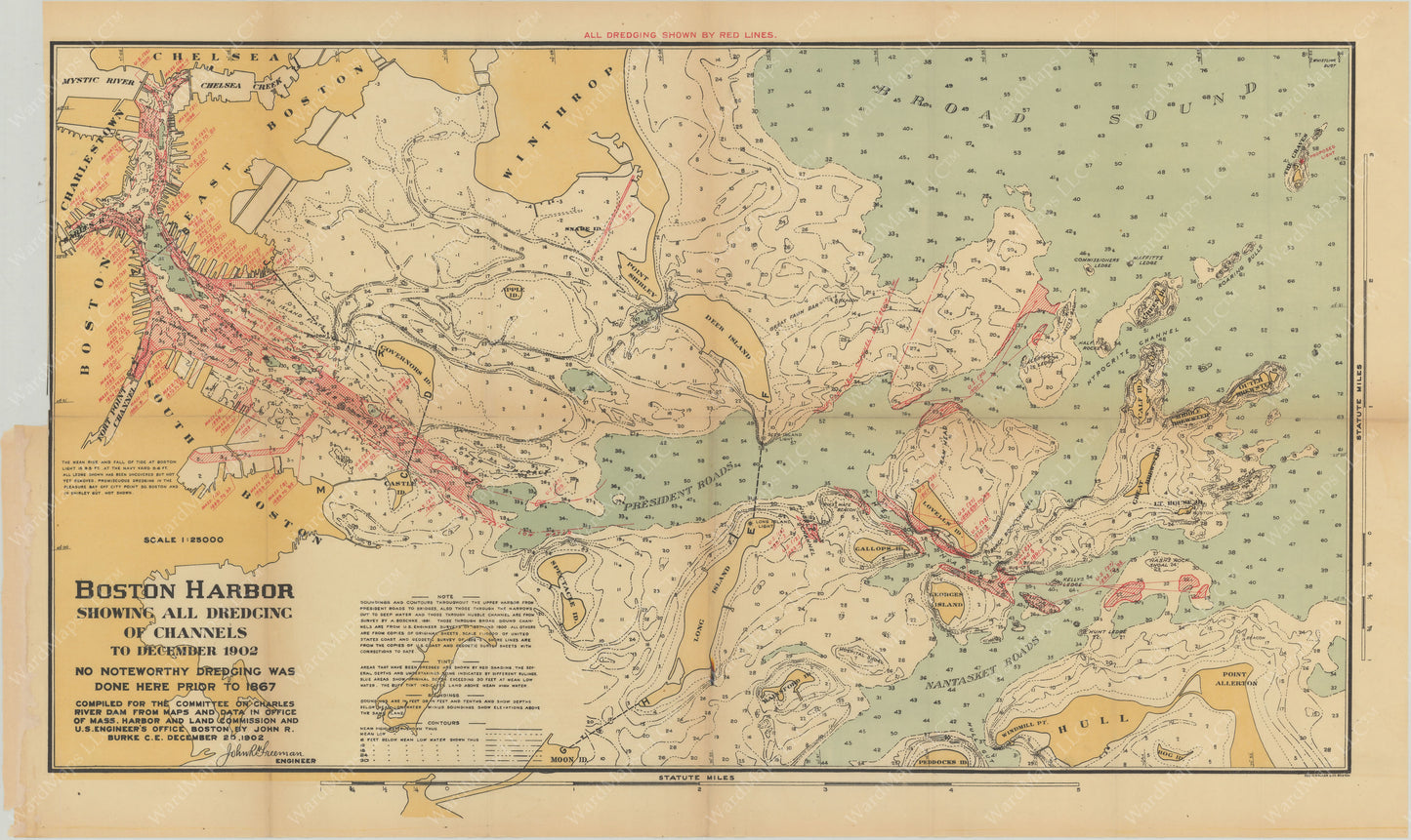 Charles River Dam Report 1903: Boston Harbor Dredging of Channels 1902