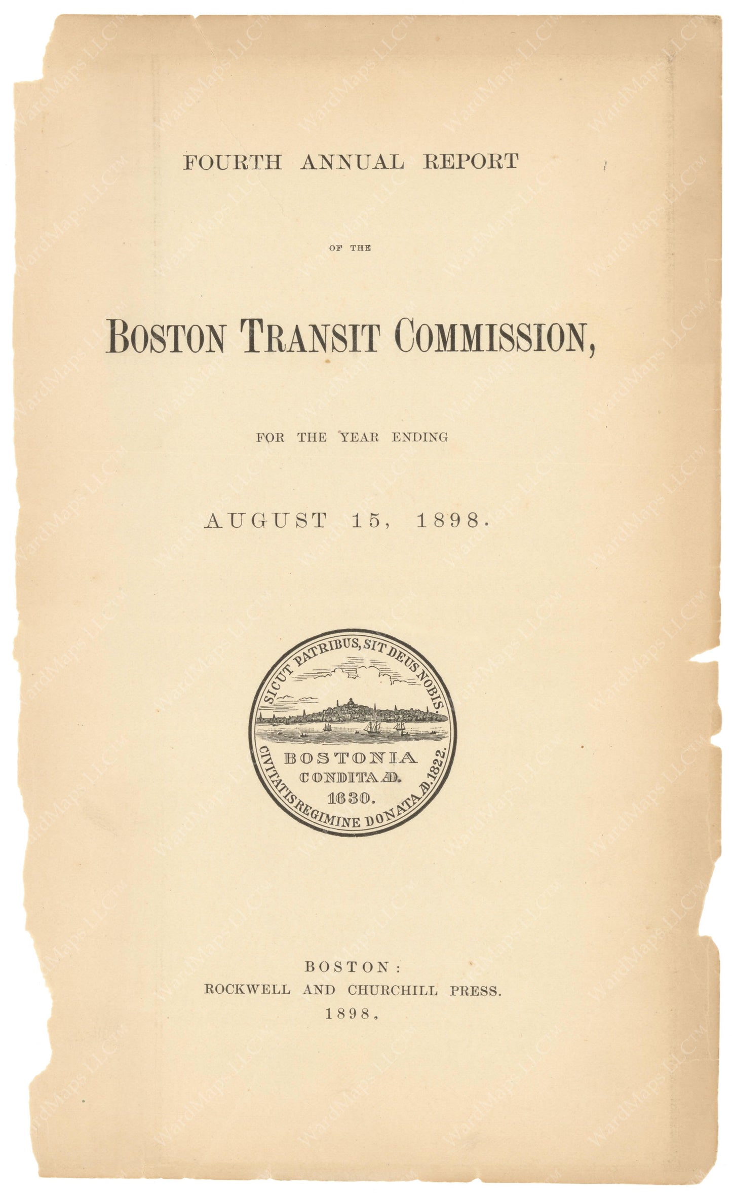 BTC Annual Report 04, 1898: Title Page