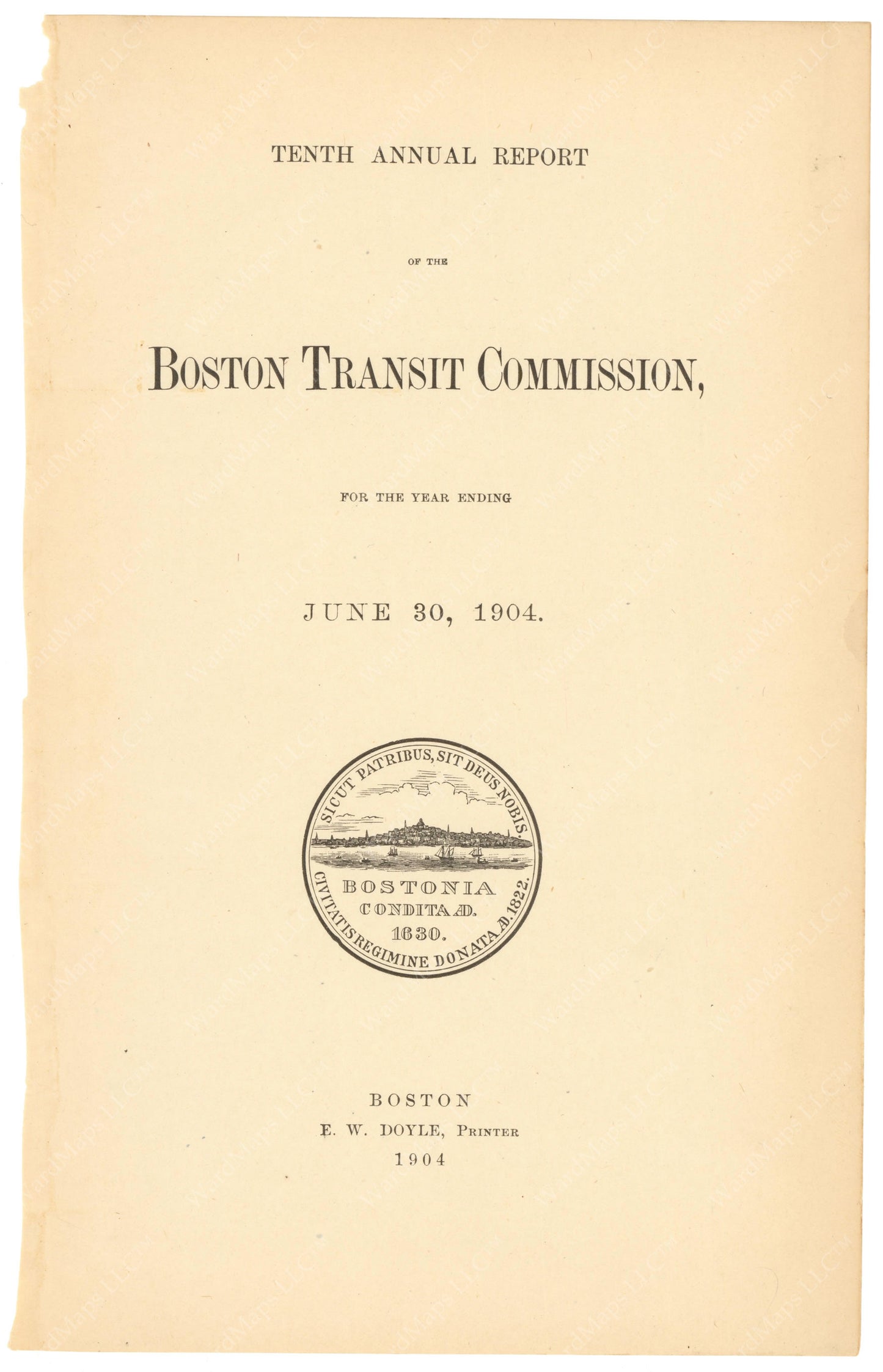 BTC Annual Report 10, 1904: Title Page