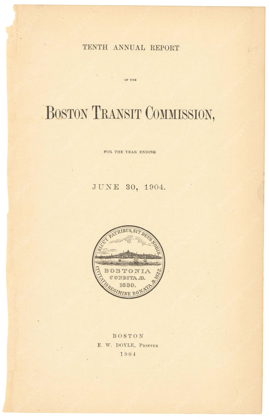BTC Annual Report 10, 1904: Title Page