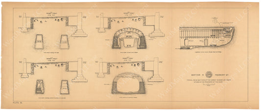 BTC Annual Report 03, 1897 Plate 021: Subway Progression of Work at Tremont Street