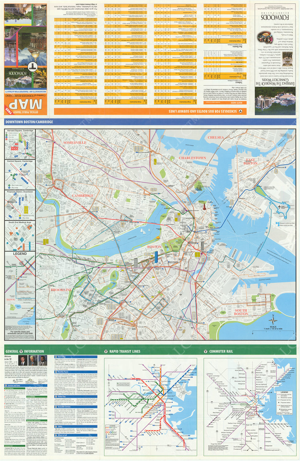 MBTA System Route Map 1998 (Side B)