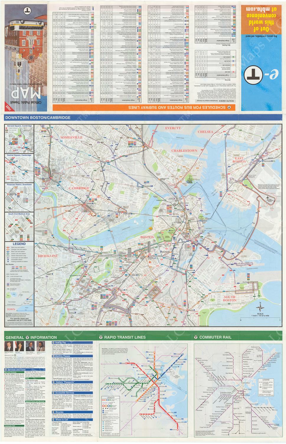 MBTA System Route Map 2000 (Side B)