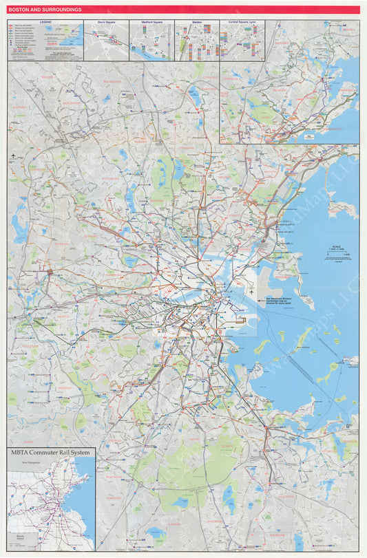MBTA System Route Map 2002 (Side A)