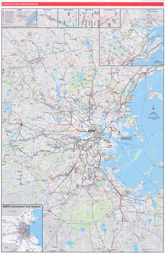 MBTA System Route Map 2014-15 (Side A)