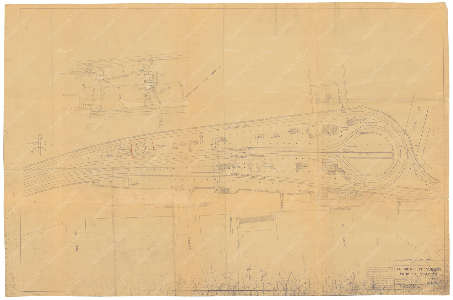 Park Street Station Plan 1948