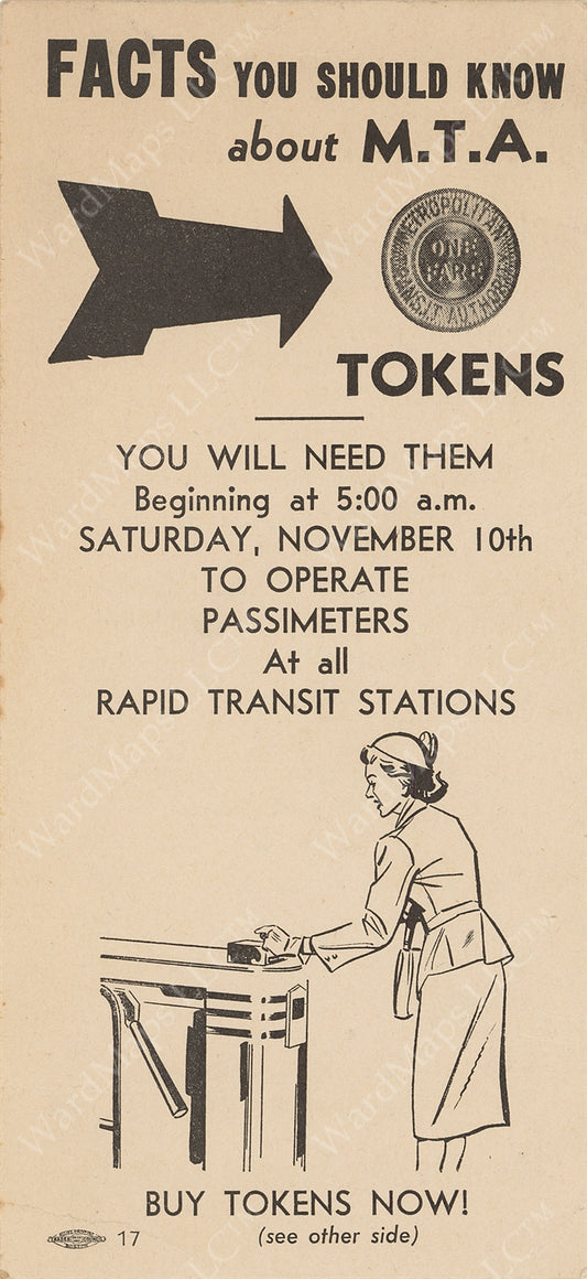 MTA Token Information Card 1951