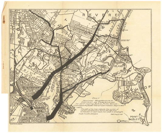 BTC Annual Report 20, 1914: Daily Streetcar Counts North of Boston
