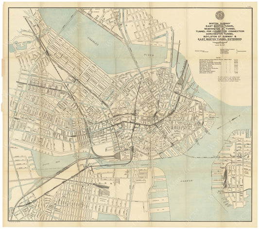 BTC Annual Report 23, 1917 Plate 01: Boston Transit Map
