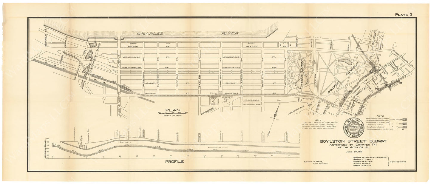 BTC Annual Report 18, 1912 Plate 02: Boylston Street Subway