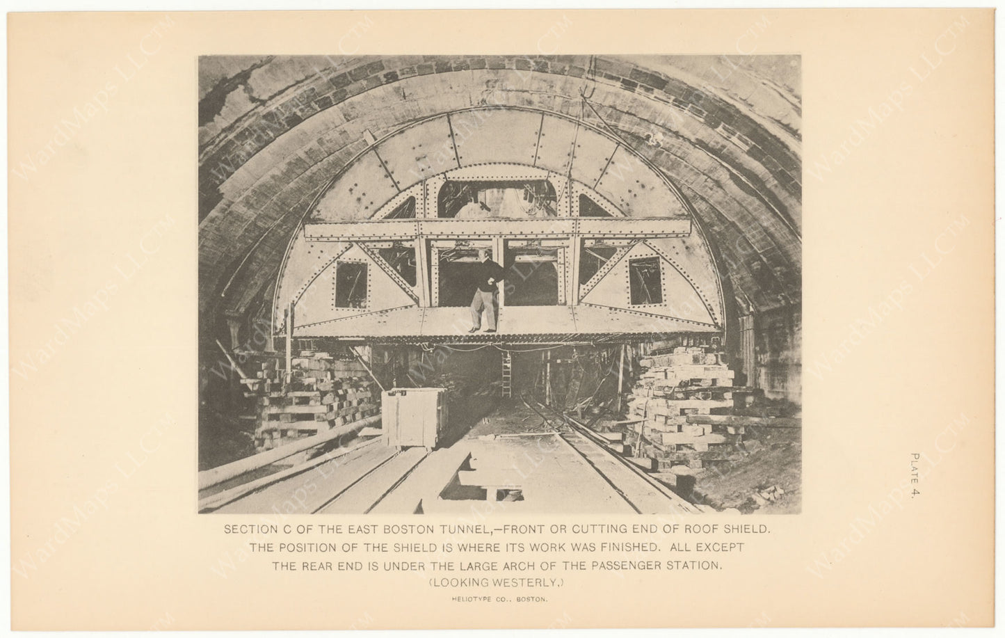 BTC Annual Report 09, 1903 Plate 04: East Boston Tunnel, Roof Shield with Work Complete