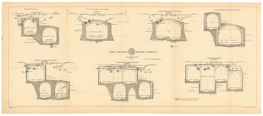 BTC Annual Report 04, 1898 Plate 05: Subway Cross Sections, Section 4