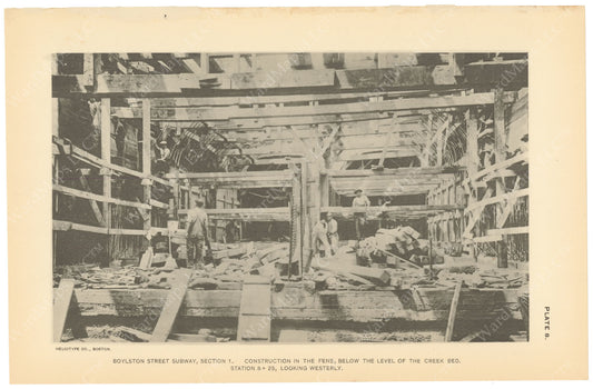 BTC Annual Report 19, 1913 Plate 08: Boylston Street Subway, Construction in Fens