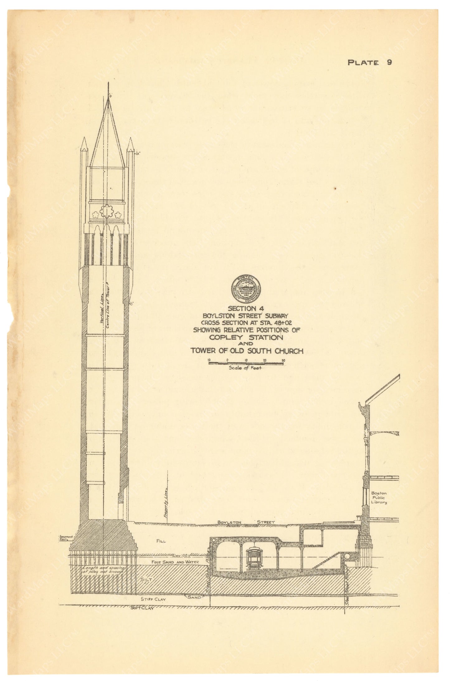 BTC Annual Report 20, 1914 Plate 09: Copley Station Cross Section