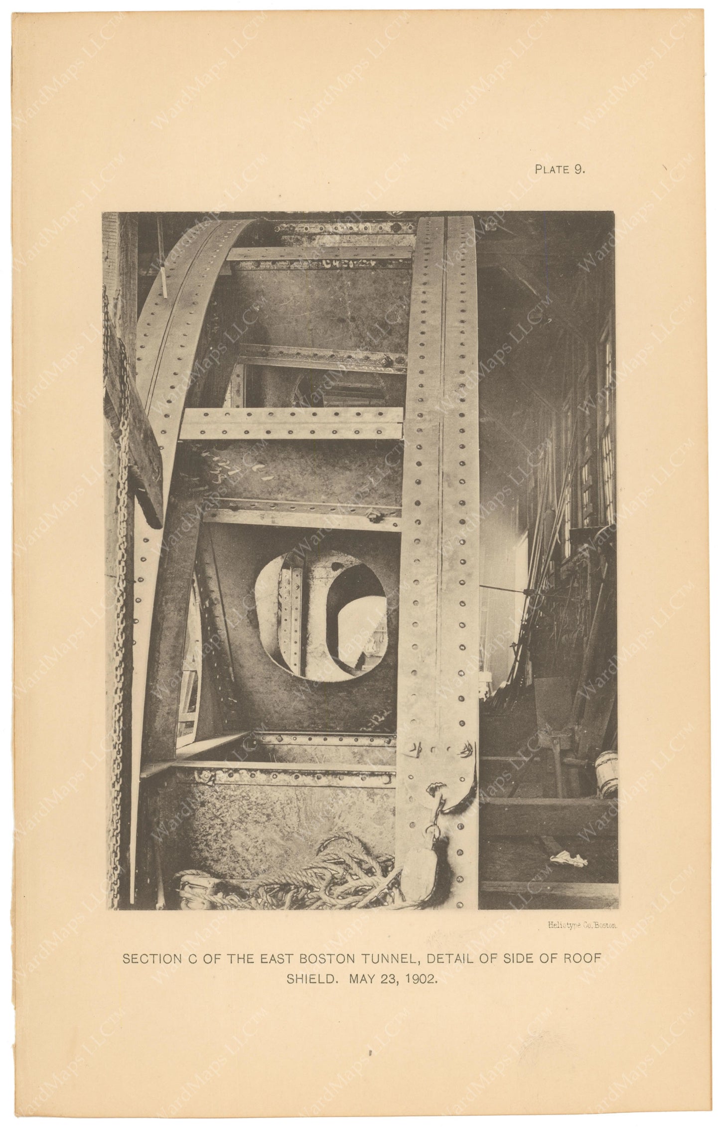 BTC Annual Report 08, 1902 Plate 09: East Boston Tunnel Roof Shield Detail