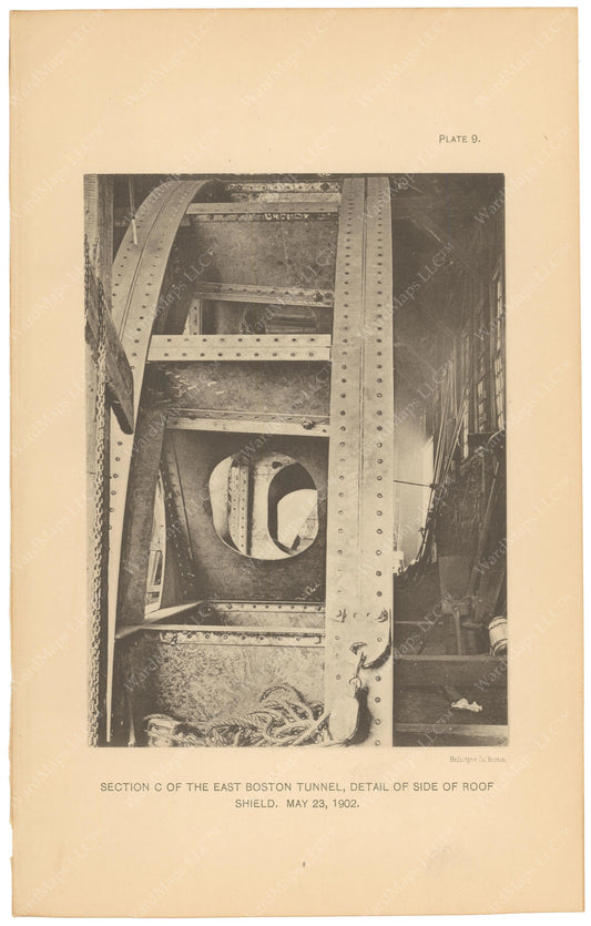 BTC Annual Report 08, 1902 Plate 09: East Boston Tunnel Roof Shield Detail