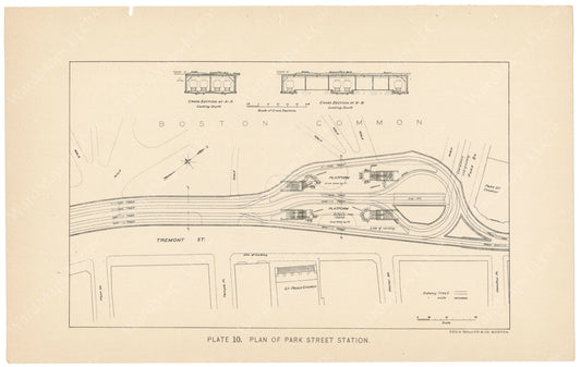 BTC Annual Report 04, 1898 Plate 10: Plan of Park Street Station