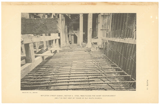 BTC Annual Report 20, 1914 Plate 11: Boylston Street Subway, Steel Reinforcement