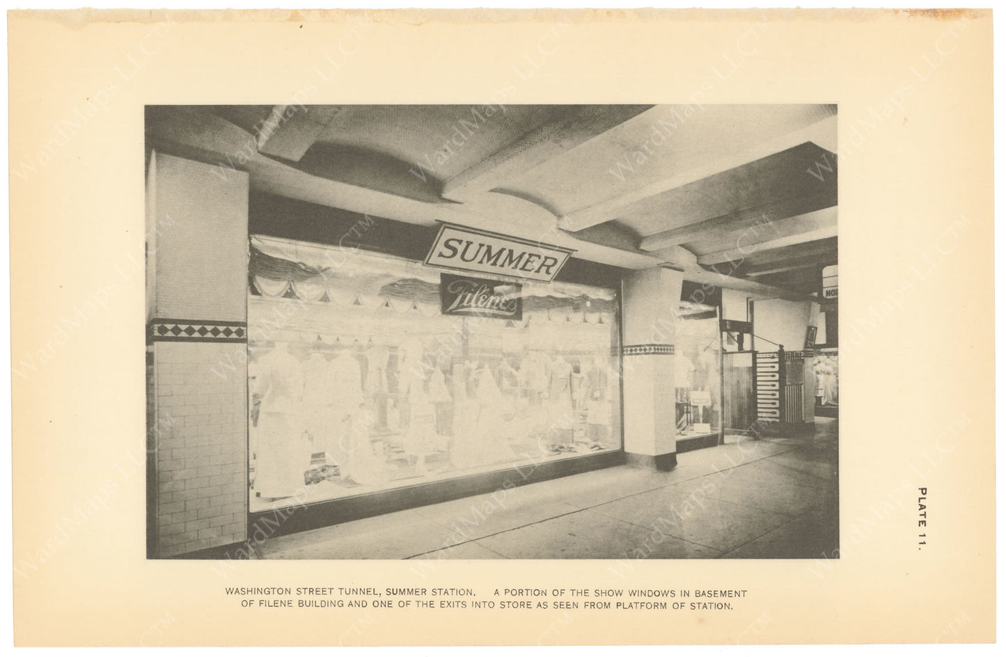BTC Annual Report 19, 1913 Plate 11: Summer Station Platform, Filene's Window