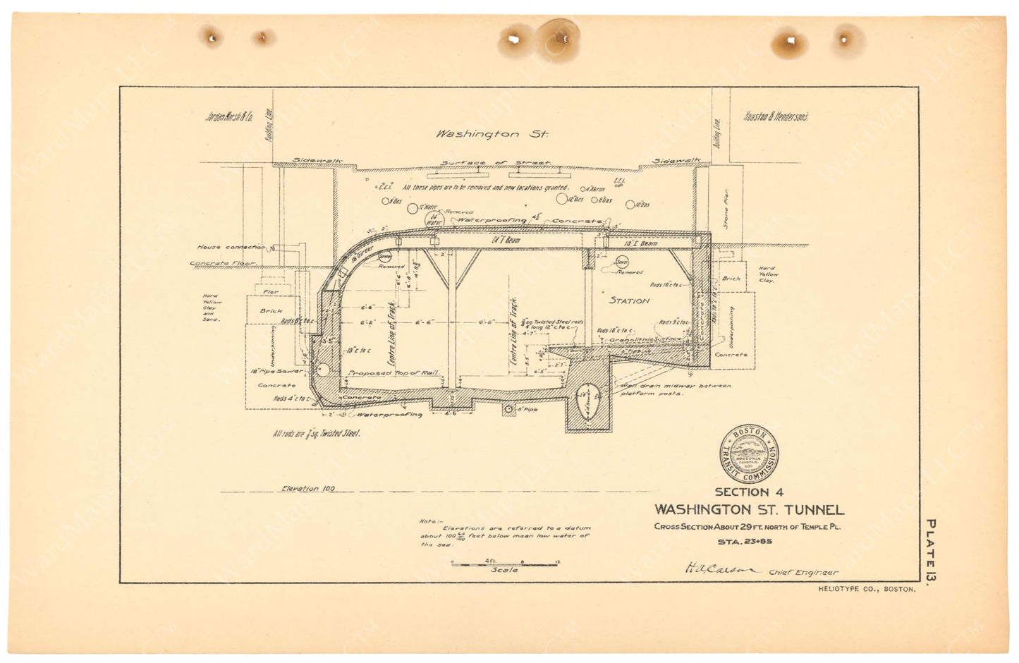 BTC Annual Report 11, 1905 Plate 13: Tunnel Cross Section at Winter Station