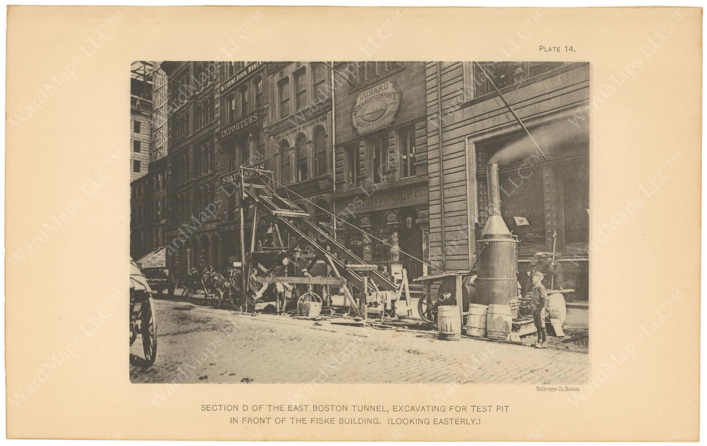 BTC Annual Report 08, 1902 Plate 14: East Boston Tunnel Excavation at Fiske Building