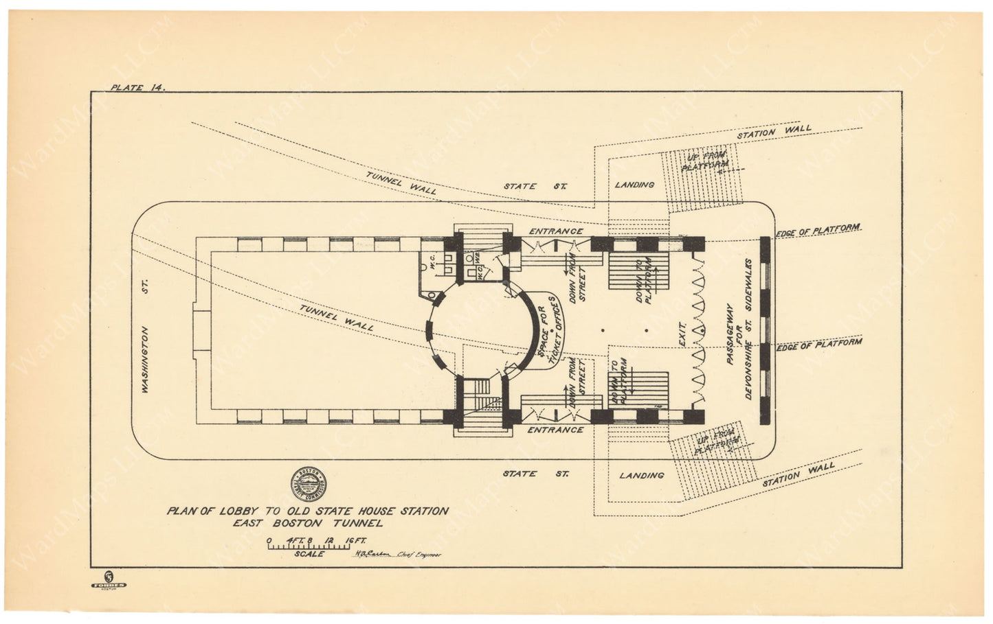 BTC Annual Report 09, 1903 Plate 14: Plan of Lobby in Old State House