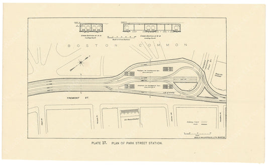 BTC Annual Report 02, 1896 Plate 17: Plan of Park Street Station