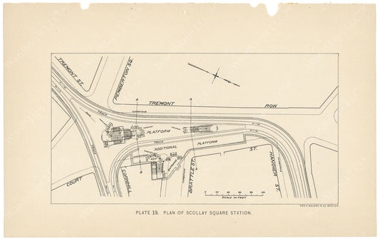 BTC Annual Report 04, 1898 Plate 19: Plan of Scollay Square Station