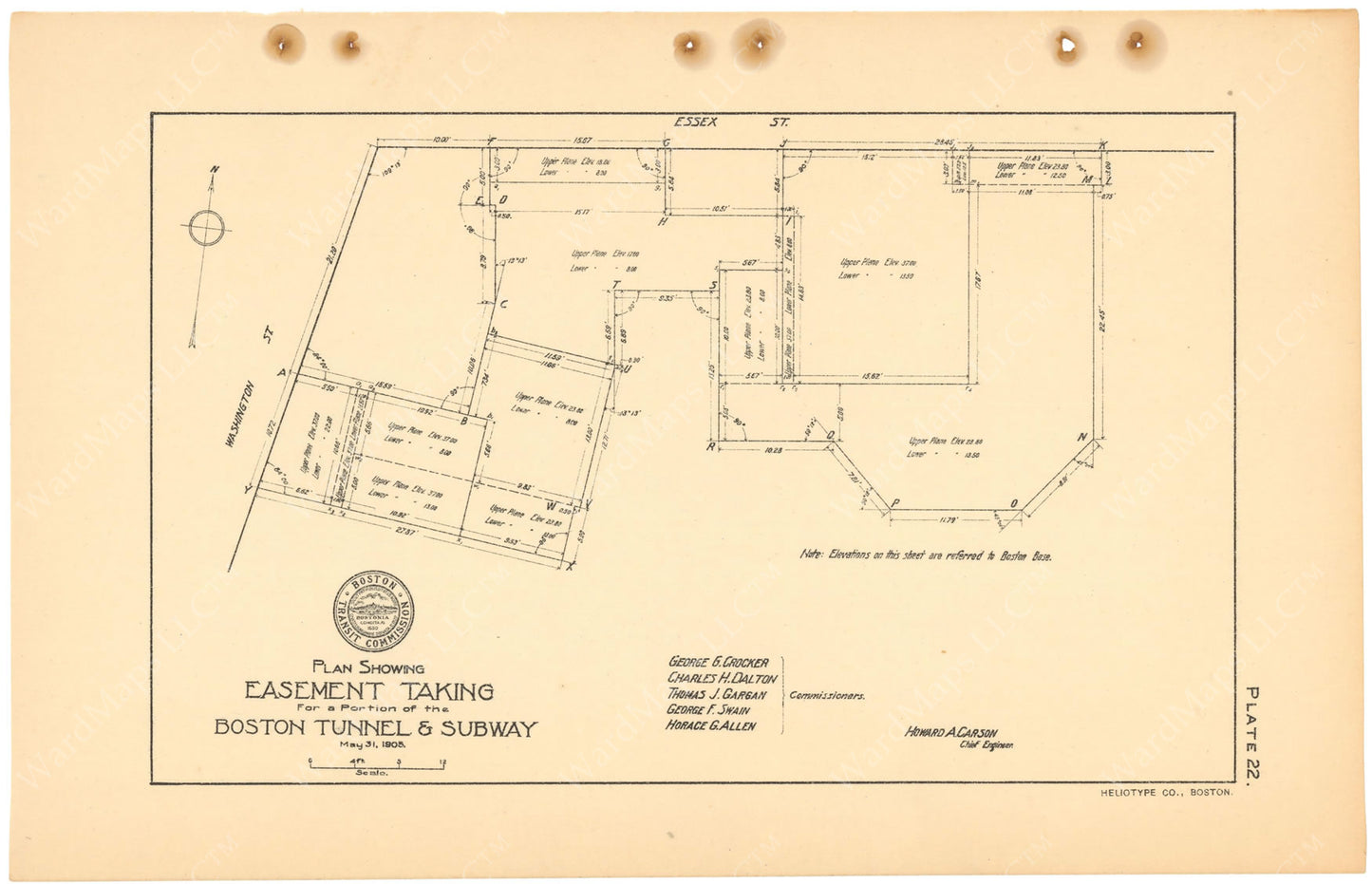BTC Annual Report 11, 1905 Plate 22: Washington Street Tunnel Property Takings