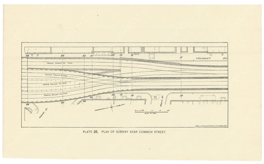 BTC Annual Report 02, 1896 Plate 26: Plan of Subway, Tremont at Common Streets