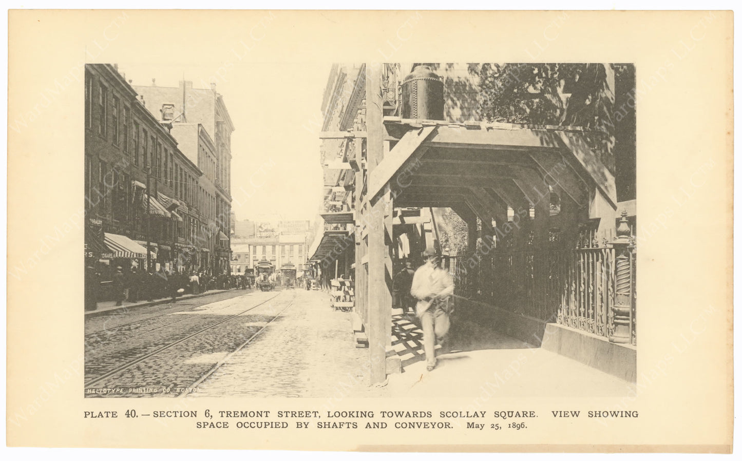 BTC Annual Report 02, 1896 Plate 40: Tremont Street, Looking Towards Scollay Square
