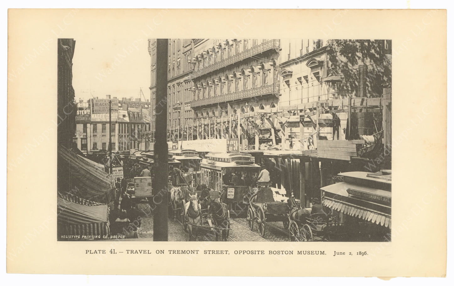 BTC Annual Report 02, 1896 Plate 41: Tremont Street, Opposite Boston Museum