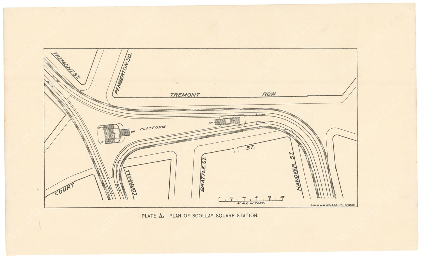 BTC Annual Report 02, 1896 Plate A: Plan of Scollay Square Station