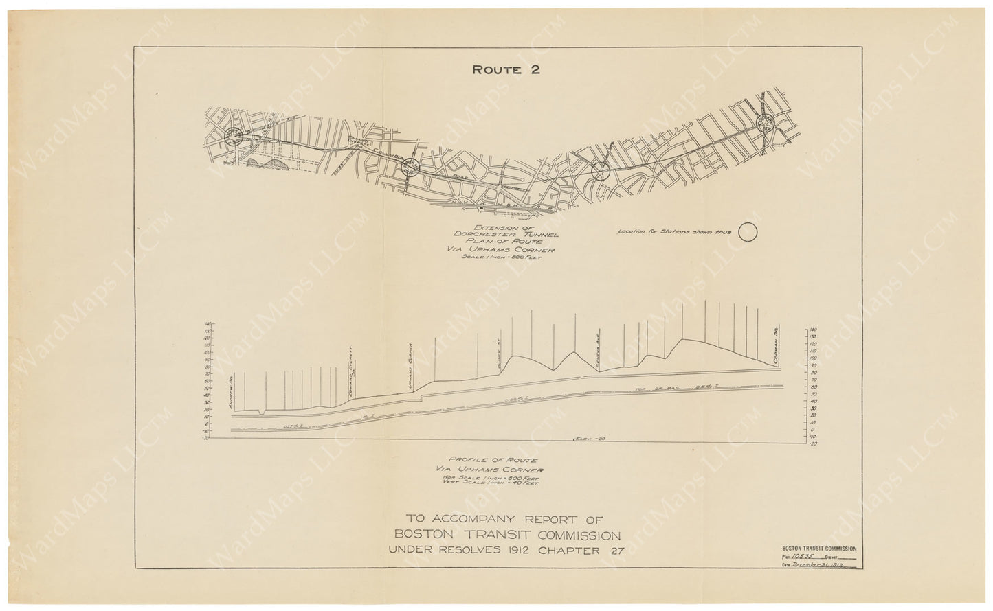 BTC Annual Report 19, 1913: Dorchester Tunnel Extension, Proposed Route 2