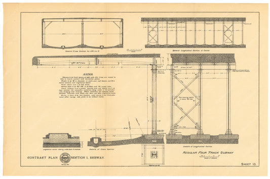 BTC Annual Report 01, 1895 Sheet 13: Regular Four Track Subway