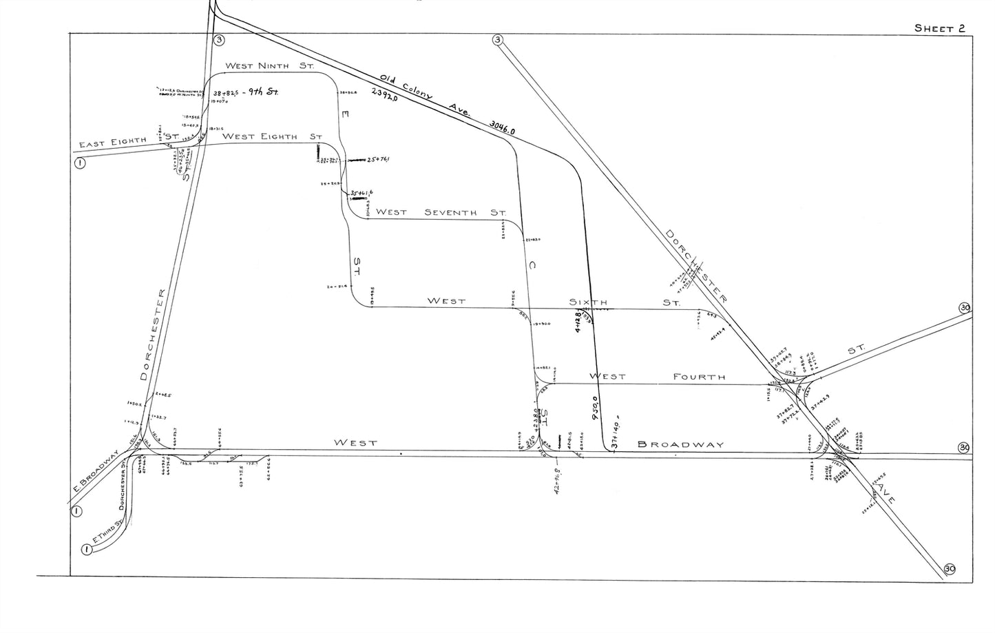 Boston Elevated Railway Co. Track Plans 1915 Plate 02: South Boston